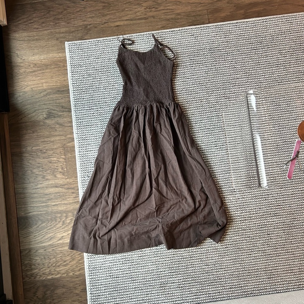Brown Sleeveless Maxi Dress